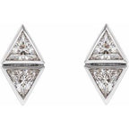 Two-Stone Bezel-Set Earrings