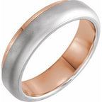 Single Sided Stepped-Edge Comfort-Fit Flat Band with Brush Finish