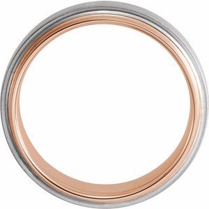 Single Sided Stepped-Edge Comfort-Fit Flat Band with Brush Finish