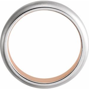 Single Sided Stepped-Edge Comfort-Fit Flat Band with Brush Finish