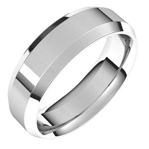 Beveled-Edge Comfort-Fit Flat Band