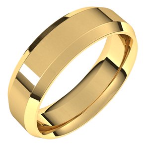 Beveled-Edge Comfort-Fit Flat Band