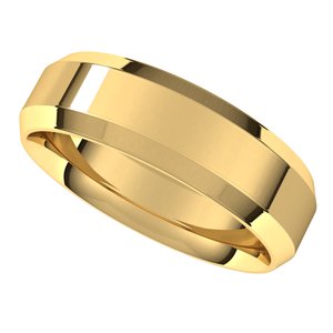 Beveled-Edge Comfort-Fit Flat Band