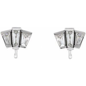 Tapered Baguette Earring Top