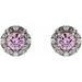 Round 4-Prong Halo-Style Earrings