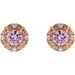 Round 4-Prong Halo-Style Earrings