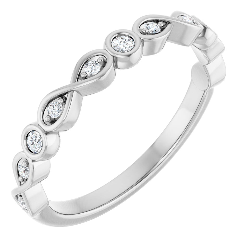 Infinity-Inspired Bezel-Set Anniversary Band