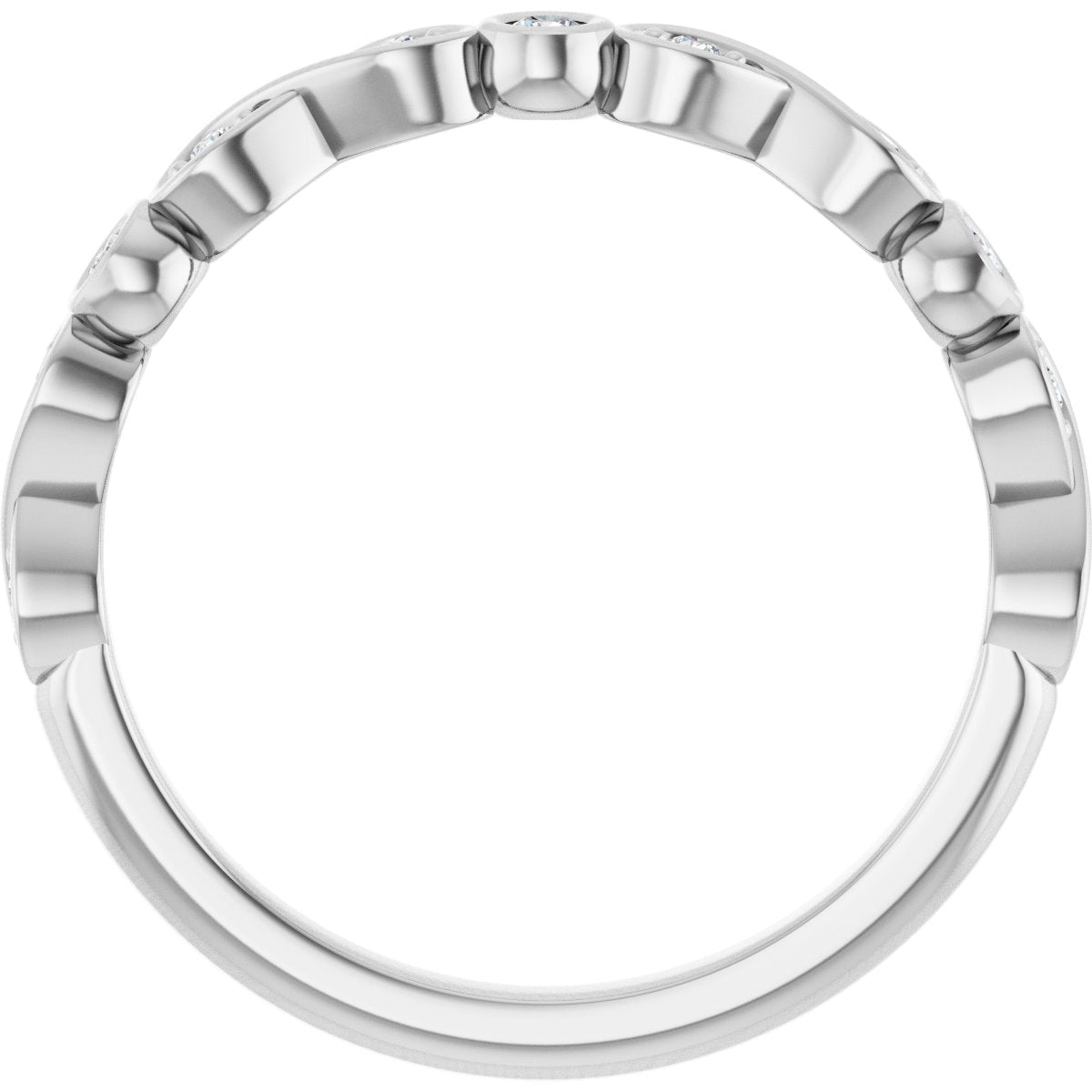Infinity-Inspired Bezel-Set Anniversary Band
