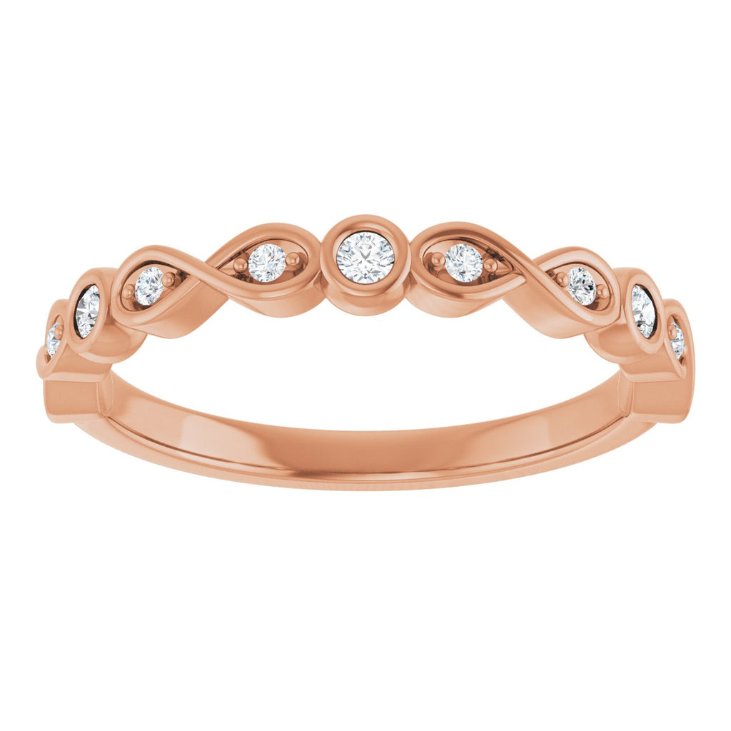 Infinity-Inspired Bezel-Set Anniversary Band