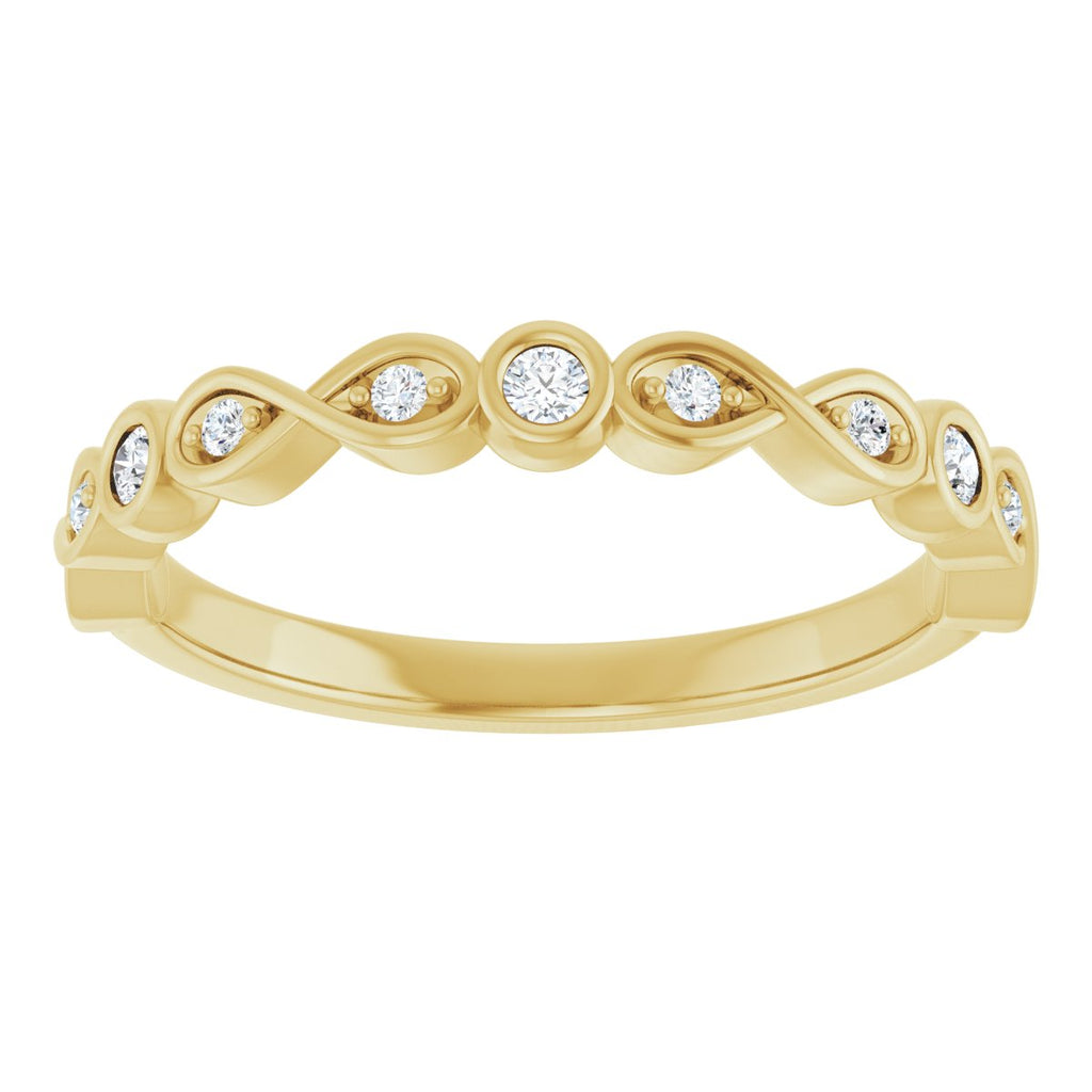 Infinity-Inspired Bezel-Set Anniversary Band