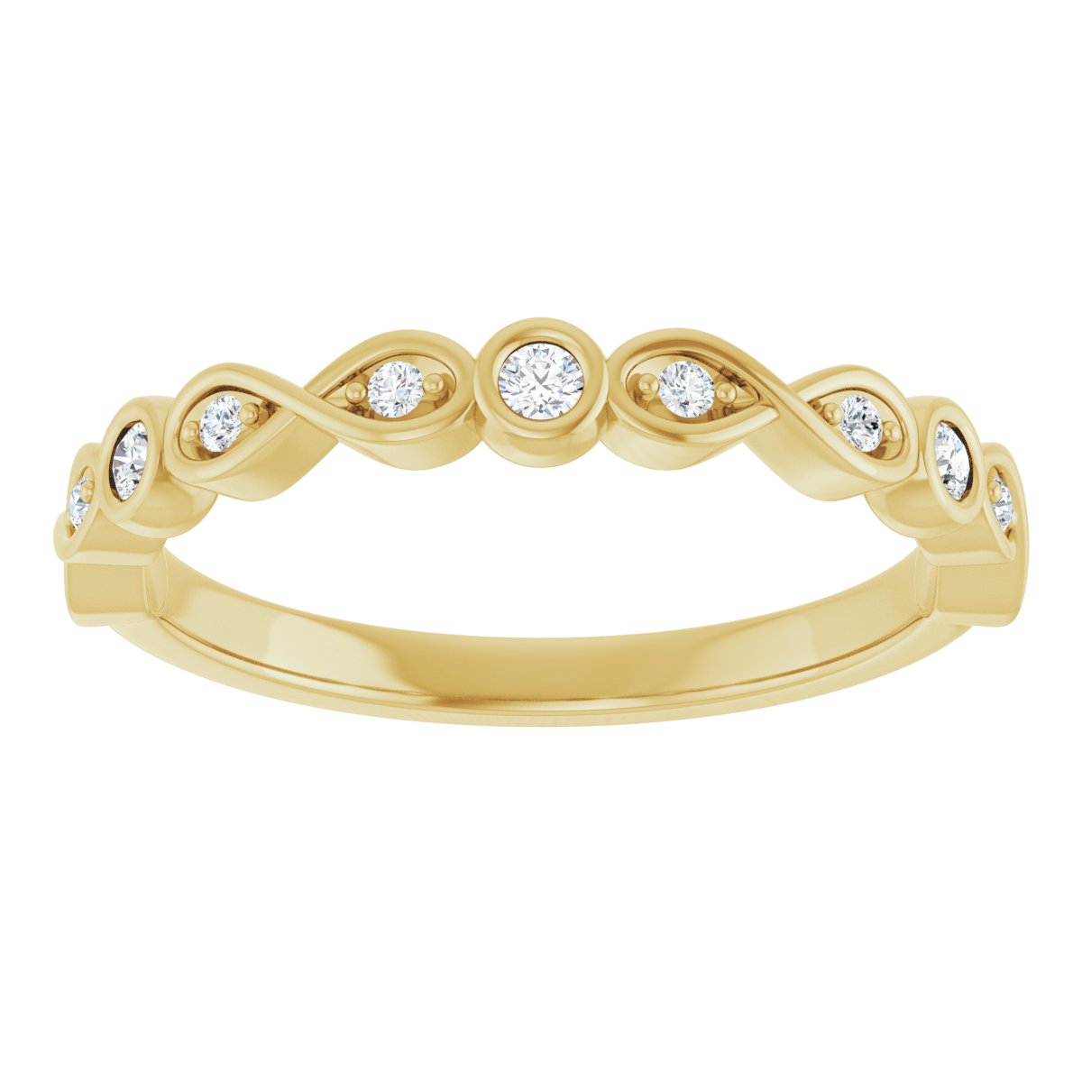 Infinity-Inspired Bezel-Set Anniversary Band