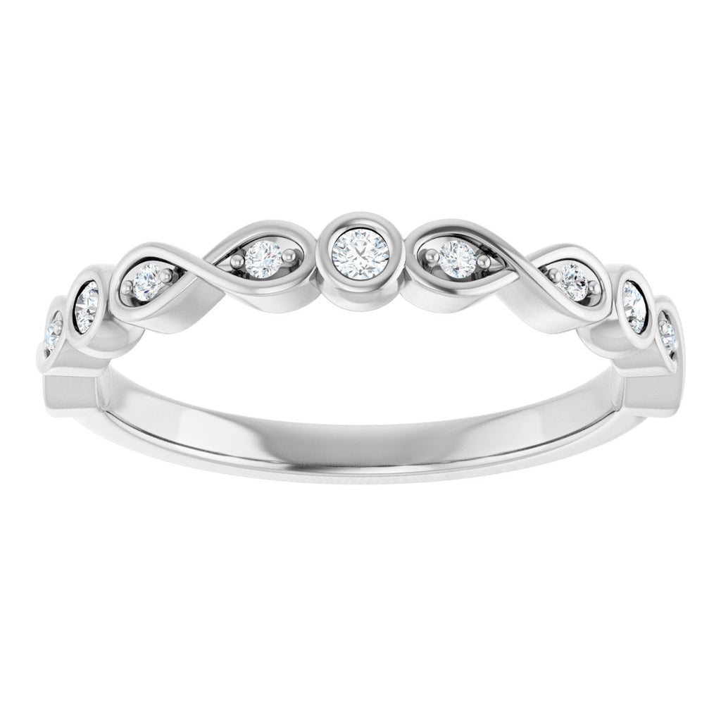 Infinity-Inspired Bezel-Set Anniversary Band