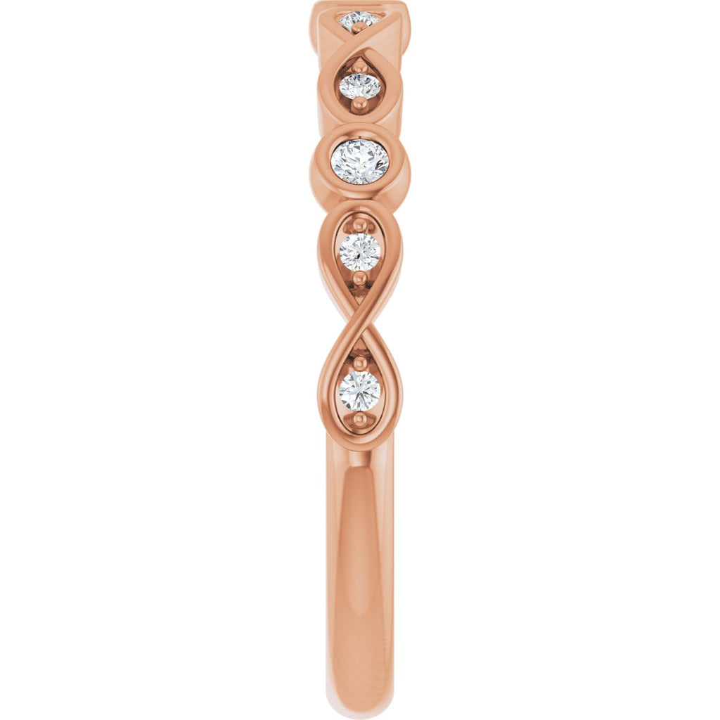 Infinity-Inspired Bezel-Set Anniversary Band