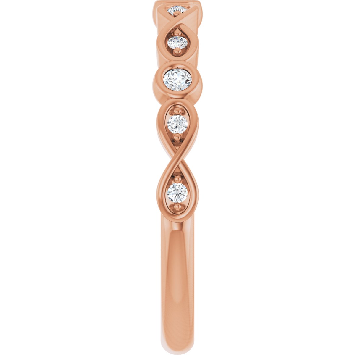 Infinity-Inspired Bezel-Set Anniversary Band
