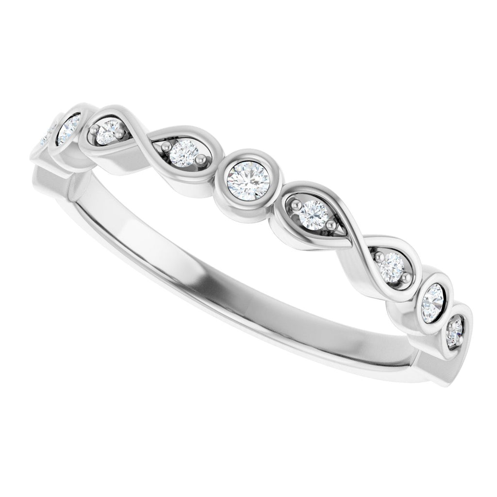 Infinity-Inspired Bezel-Set Anniversary Band