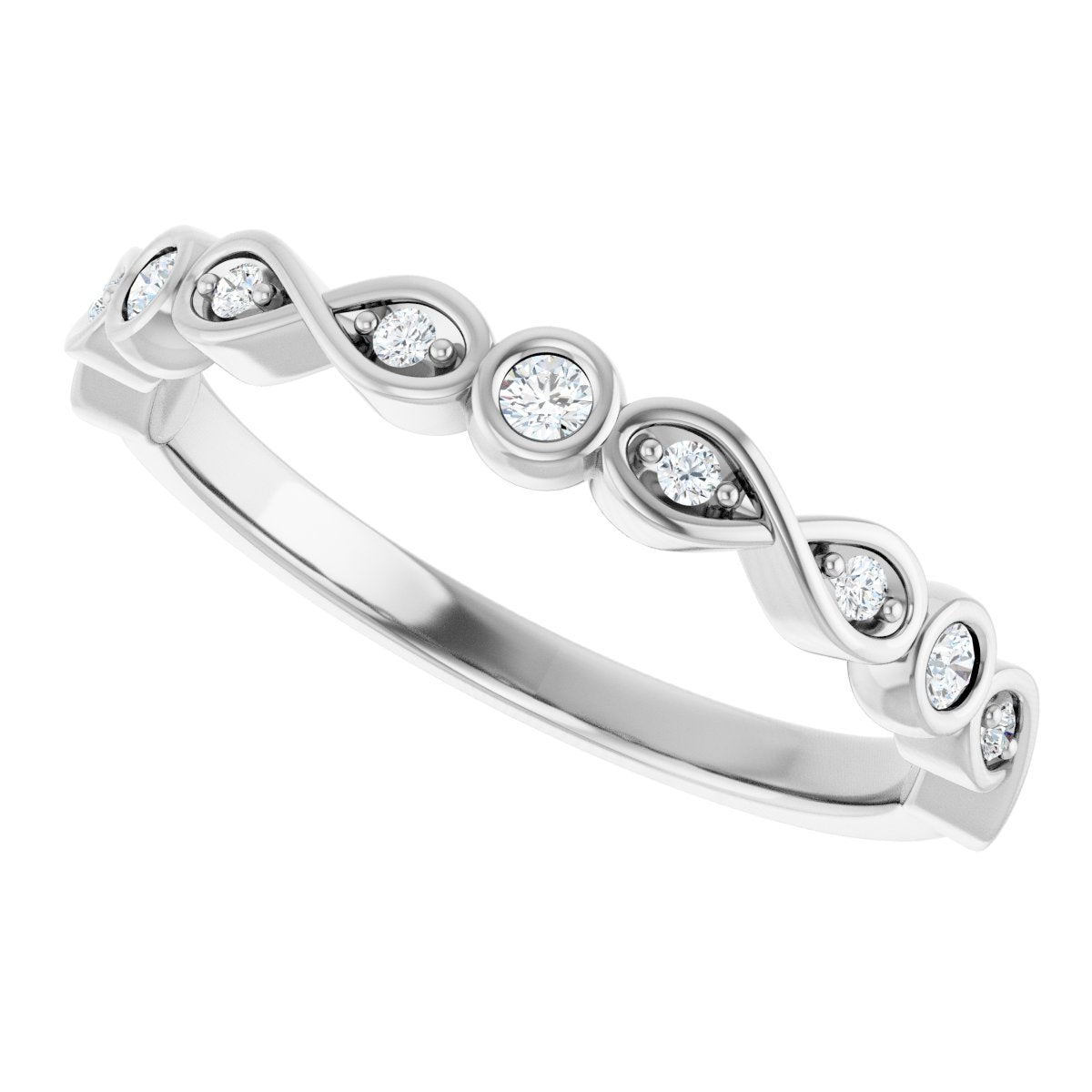 Infinity-Inspired Bezel-Set Anniversary Band