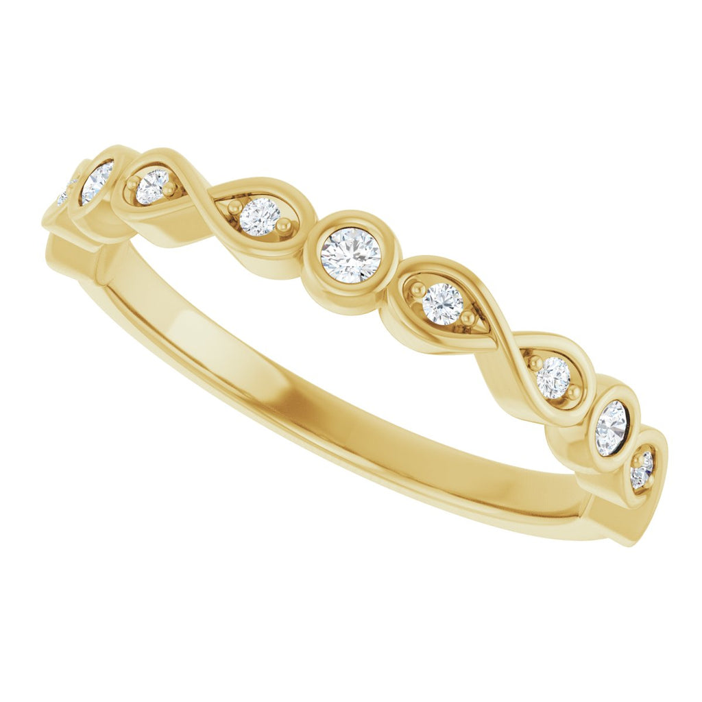Infinity-Inspired Bezel-Set Anniversary Band