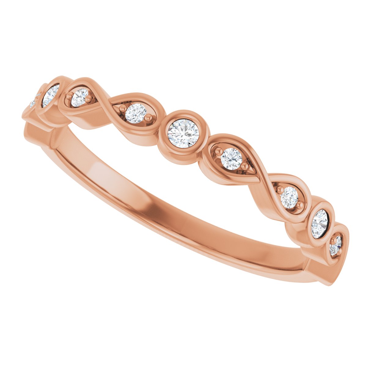 Infinity-Inspired Bezel-Set Anniversary Band
