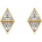 Two-Stone Bezel-Set Earrings