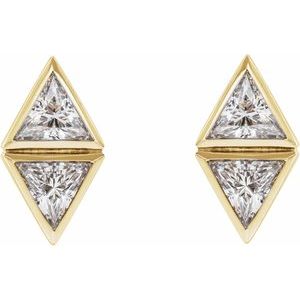 Two-Stone Bezel-Set Earrings