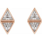 Two-Stone Bezel-Set Earrings