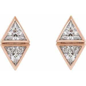 Two-Stone Bezel-Set Earrings