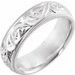 Hand-Engraved Milgrain Stepped-Edge Comfort-Fit Half Round Band