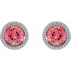 Round Bezel-Set Stud Earrings
