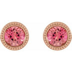 Round Bezel-Set Stud Earrings
