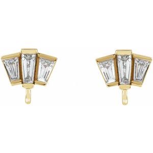 Tapered Baguette Earring Top