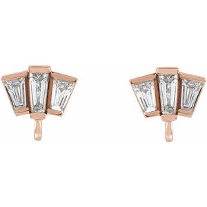 Tapered Baguette Earring Top