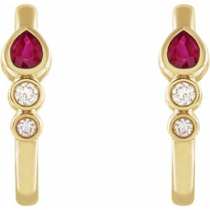 Bezel-Set Hoop Earrings