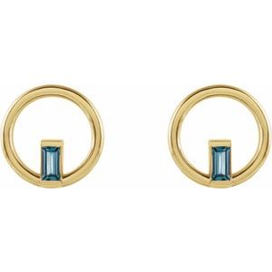 Baguette Circle Earrings