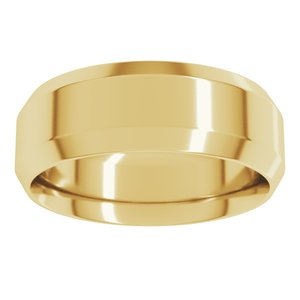 Beveled-Edge Comfort-Fit Flat Band