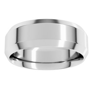 Beveled-Edge Comfort-Fit Flat Band