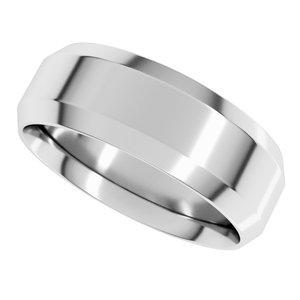 Beveled-Edge Comfort-Fit Flat Band