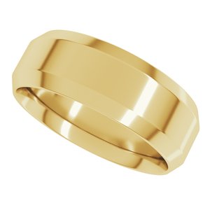 Beveled-Edge Comfort-Fit Flat Band