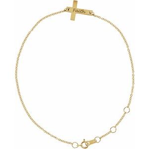 Engravable Cross Bracelet