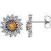 Round 7-Prong Halo-Style Earrings
