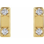 Two-Stone Bar Earrings