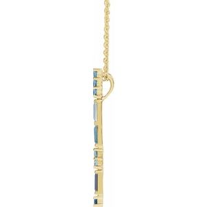 Baguette Bar Necklace or Slide Pendant