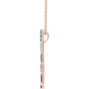 Baguette Bar Necklace or Slide Pendant