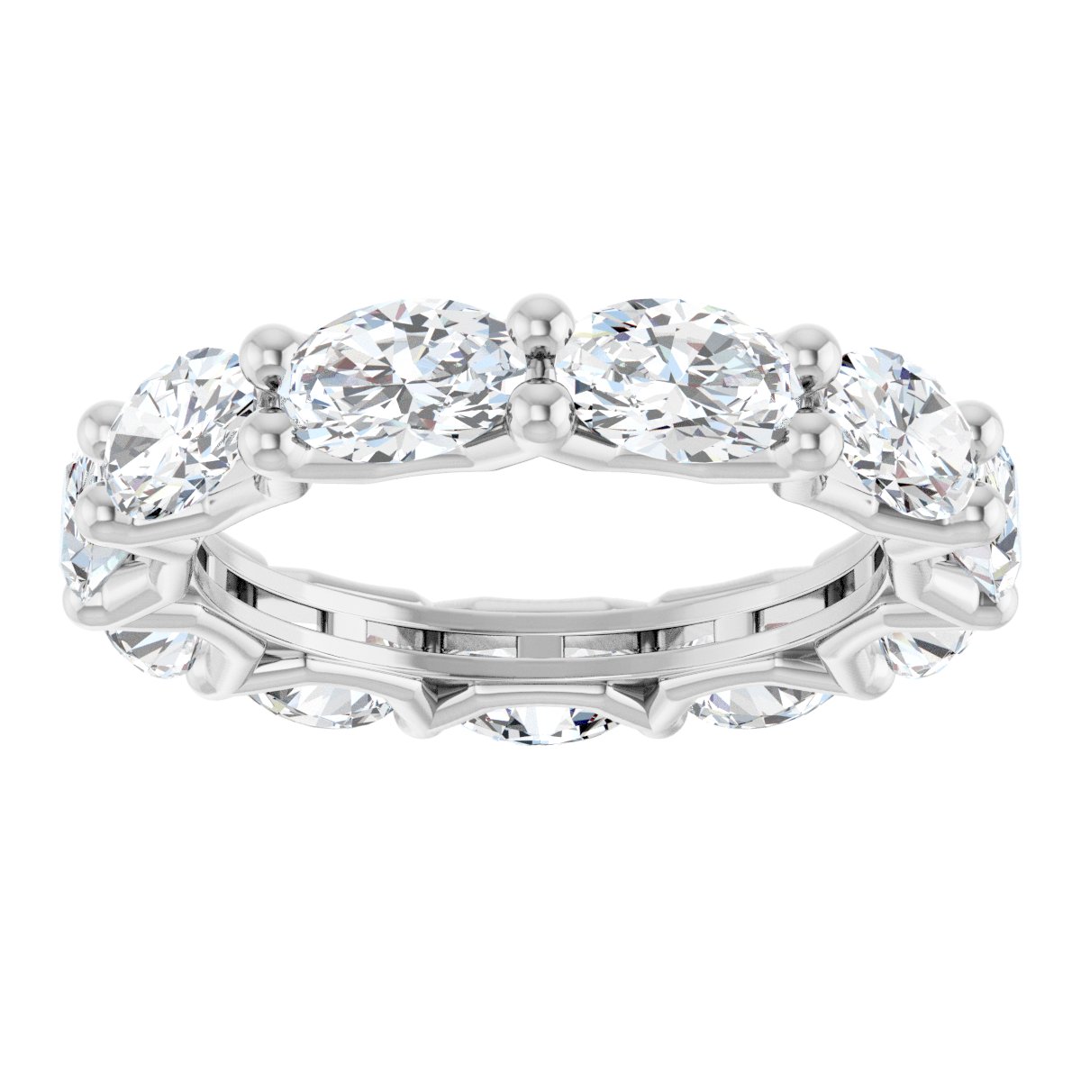 Shared-Prong Eternity Band