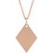 Engravable Diamond-Shaped Necklace or Pendant