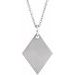 Engravable Diamond-Shaped Necklace or Pendant