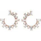 Baguette Front-Facing Hoop Earrings