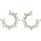 Baguette Front-Facing Hoop Earrings