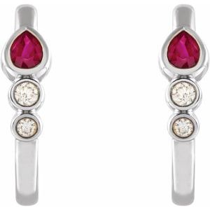 Bezel-Set Hoop Earrings