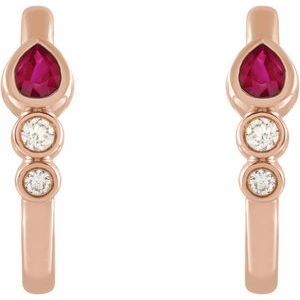 Bezel-Set Hoop Earrings