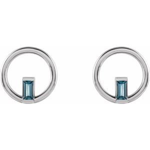 Baguette Circle Earrings